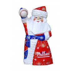 Wooden carved doll Sport Santa Claus Philadelphia Phillies . Free worldwide shipping.