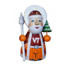 Wooden carved little doll Sport Santa Claus Virginia Tech Hokies . Free worldwide shipping.