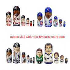 Custom matryoshka nesting doll MLB NHL NFL ncaa nba Nesting Doll Any sport Team 5 pc. Free worldwide shipping.