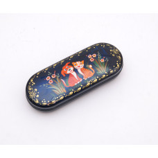 Glasses case with a dog and a cat hand-painted eyeglass carrying case Free worldwide Shipping