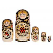 Matryoshka nesting doll Zhostovskaya3. Free worldwide shipping.
