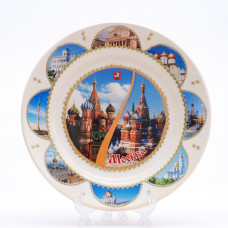Souvenir ceramic plate with stickers St.Basil Church6 Free Worldwide shipping